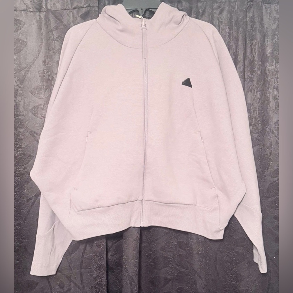 Adidas Z.N.E. Loose Fit Performance Full Zip Hoodie In Violet - Size XL - NWT - Picture 5 of 14